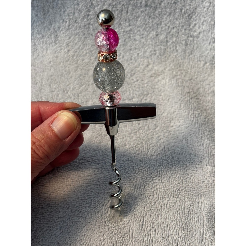Beaded Wine Corkscrew Set of 3 Handcrafted Decorative Bottle Openers Barware - Picture 4 of 5